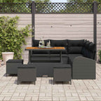 Conjunto de sofás de jardín 9 pcs Negro ratán sintético