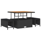 Conjunto de sofás de jardín 13 pcs Negro ratán sintético