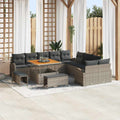 Conjunto de sofás de jardín 13 pcs Gris ratán sintético