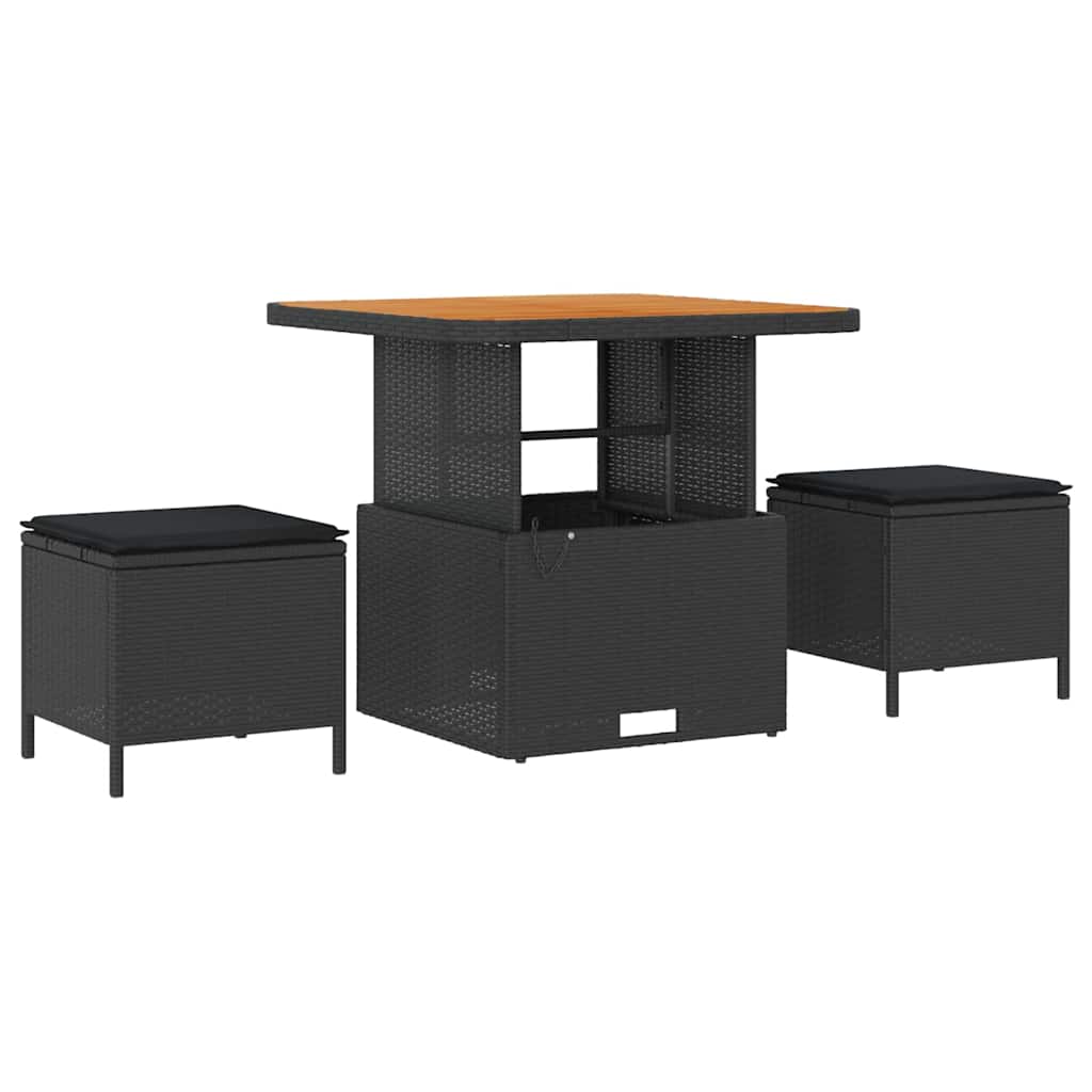 Conjunto de sofás de jardín 8 pcs Negro ratán sintético