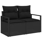 Conjunto de sofás de jardín 8 pcs Negro ratán sintético