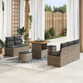Conjunto de sofás de jardín 8 pcs Gris ratán sintético