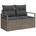 Conjunto de sofás de jardín 8 pcs Gris ratán sintético