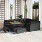 Conjunto de sofás de jardim 12 pcs Rattan sintético bege