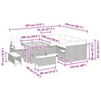 Conjunto de sofás de jardín 12 pcs Beige ratán sintético
