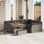 Conjunto de sofás de jardín 12 pcs Beige ratán sintético