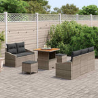 Conjunto de sofás de jardín 8 pcs Gris ratán sintético