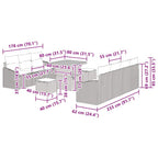 Conjunto de sofás de jardín 10 pcs Beige ratán sintético