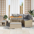 Conjunto de sofás de jardín 8 pcs Beige ratán sintético