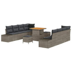 Conjunto de sofás de jardín 11 pcs Gris ratán sintético