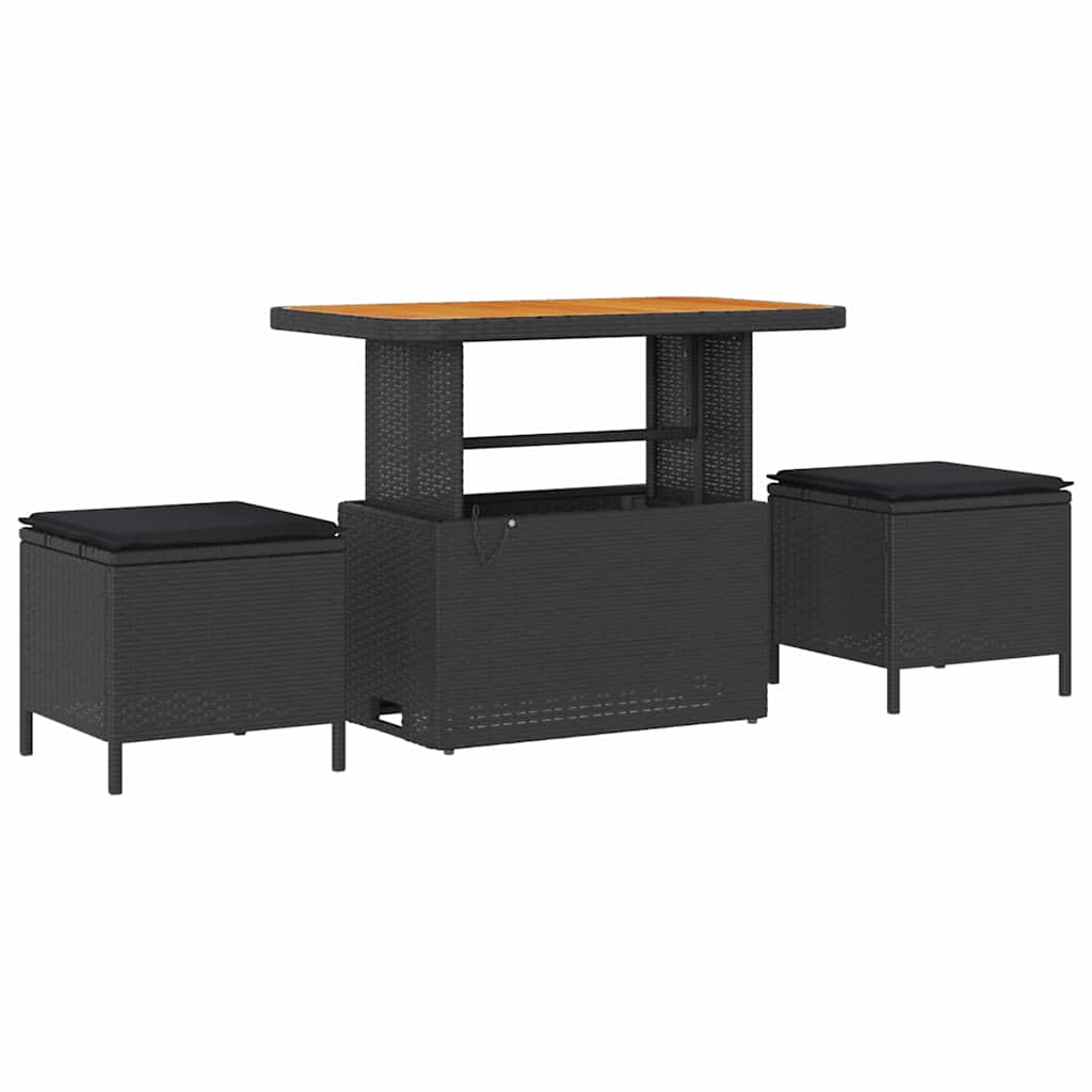 Conjunto de sofás de jardín 10 pcs Negro ratán sintético