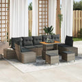Conjunto de sofás de jardín 10 pcs Gris ratán sintético