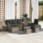 Conjunto de sofás de jardín 10 pcs Gris ratán sintético