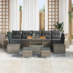 Conjunto de sofás de jardín 10 pcs Gris ratán sintético