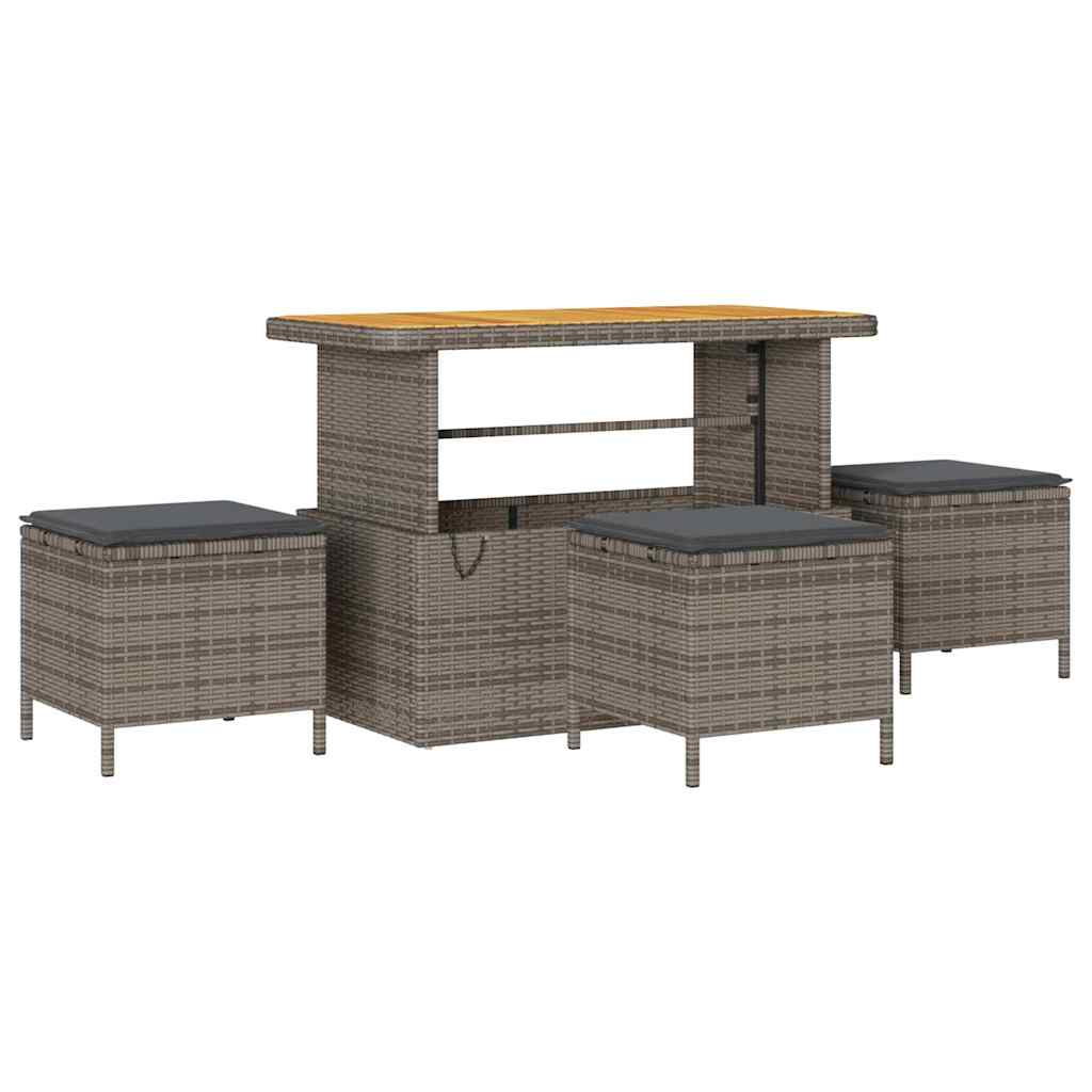Conjunto de sofás de jardín 13 pcs Gris ratán sintético