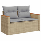 Conjunto de sofás de jardín 9 pcs Beige ratán sintético