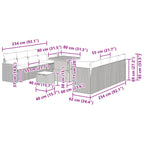 Conjunto de sofás de jardín 11 pcs Beige ratán sintético
