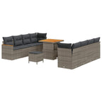 Conjunto de sofás de jardín 11 pcs Gris ratán sintético