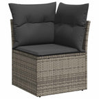 Conjunto de sofás de jardín 11 pcs Gris ratán sintético