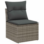 Conjunto de sofás de jardín 11 pcs Gris ratán sintético