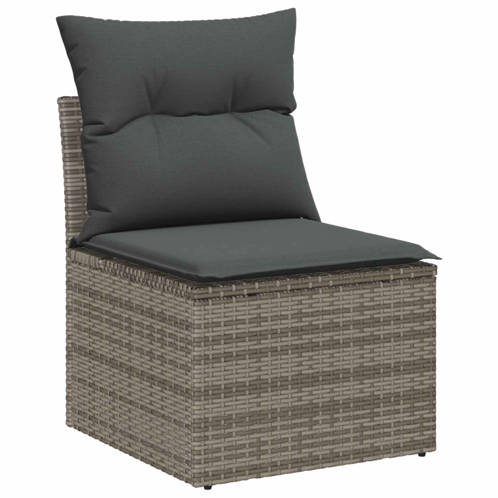 Conjunto de sofás de jardín 11 pcs Gris ratán sintético