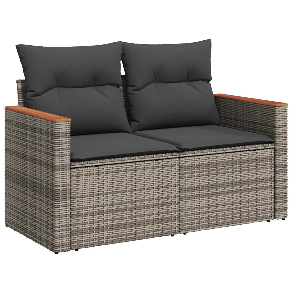Conjunto de sofás de jardín 11 pcs Gris ratán sintético