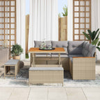 Conjunto de sofás de jardín 8 pcs Beige ratán sintético