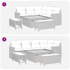 Conjunto de sofás de jardín 8 pcs Beige ratán sintético