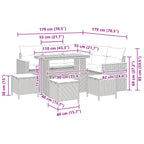 Conjunto de sofás de jardín 9 pcs Beige ratán sintético