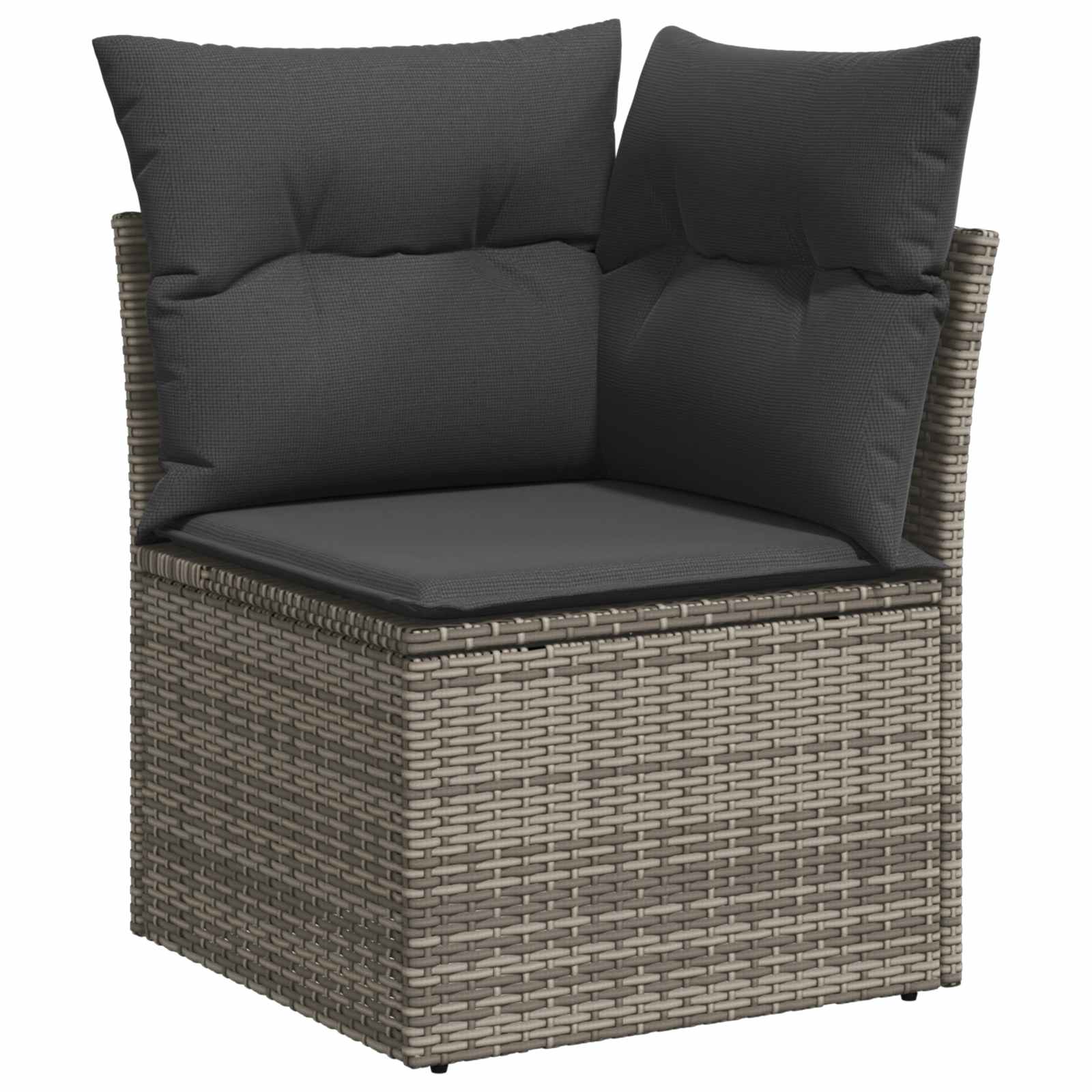 Conjunto de sofás de jardín 9 pcs Gris ratán sintético