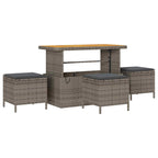 Conjunto de sofás de jardín 9 pcs Gris ratán sintético