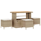 Conjunto de sofás de jardín 10 pcs Beige ratán sintético