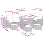Conjunto de sofás de jardín 10 pcs Gris ratán sintético