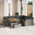 Conjunto de sofás de jardín 12 pcs Beige ratán sintético