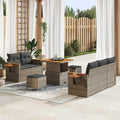 Conjunto de sofás de jardín 8 pcs Gris ratán sintético