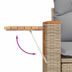 Conjunto de sofás de jardín 10 pcs Beige ratán sintético
