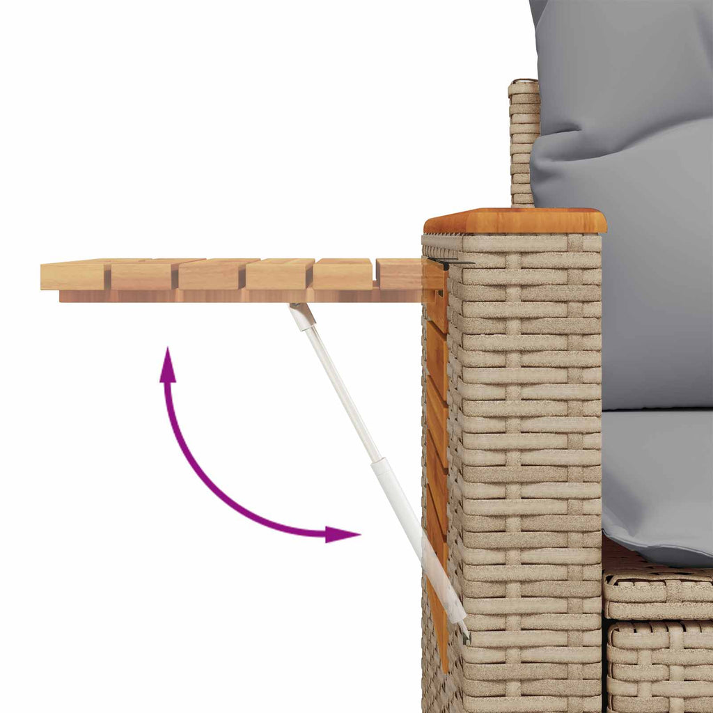 Conjunto de sofás de jardín 8 pcs Beige ratán sintético