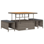 Conjunto de sofás de jardín 9 pcs Gris ratán sintético
