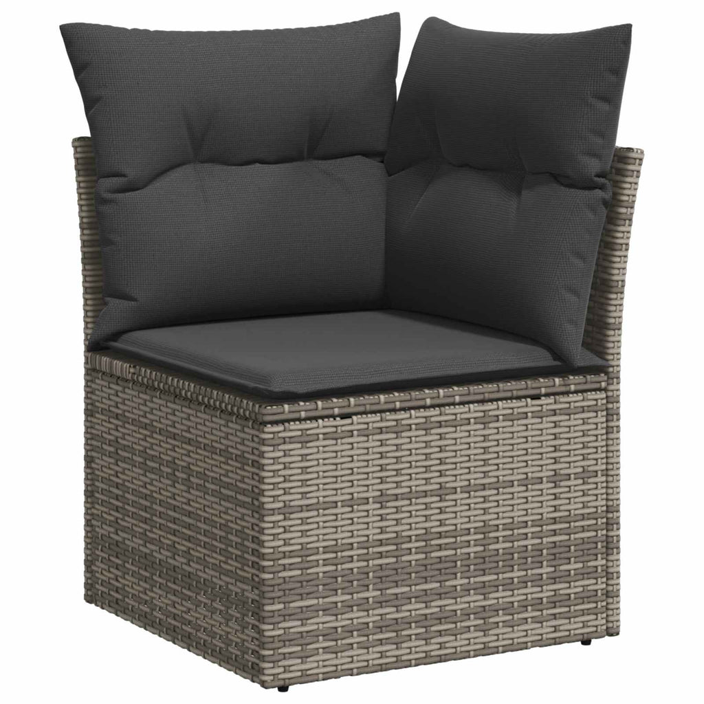 Conjunto de sofás de jardín 9 pcs Gris ratán sintético
