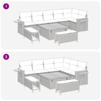 Conjunto de sofás de jardín 9 pcs Gris ratán sintético