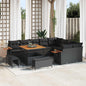 Conjunto de sofás de jardim 12 pcs Rattan sintético bege
