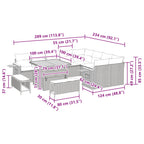 Conjunto de sofás de jardín 12 pcs Beige ratán sintético