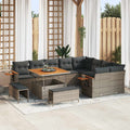 Conjunto de sofás de jardín 12 pcs Beige ratán sintético