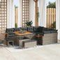 Conjunto de sofás de jardim 12 pcs Rattan sintético bege