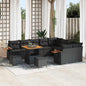 Conjunto de sofás de jardim 12 pcs Rattan sintético bege