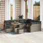 Conjunto de sofás de jardim 12 pcs Rattan sintético bege