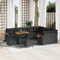 Conjunto de sofás de jardim 12 pcs Rattan sintético bege
