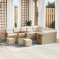 Conjunto de sofás de jardim 12 pcs Rattan sintético bege