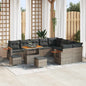 Conjunto de sofás de jardim 12 pcs Rattan sintético bege