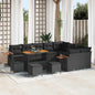 Conjunto de sofás de jardim 12 pcs Rattan sintético bege